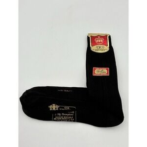Vintage 1960s‎ Men's 100% Stretch Nylon Dress Socks NWT Black Size 10–13 USA